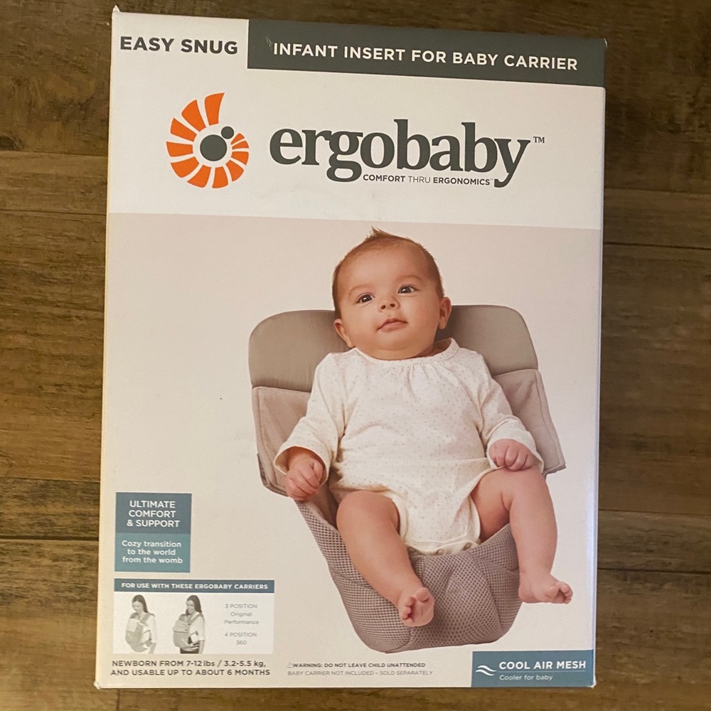 Ergobaby infant insert cool mesh air grey